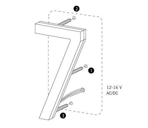 Modern Brass Led House Numbers 5&quot; by Luxello LED Signage